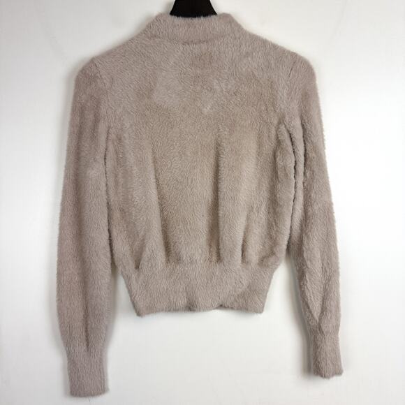 Ann Taylor Fuzzy Knit Mock Neck Sweater Beige - XS - Picture 5 of 8